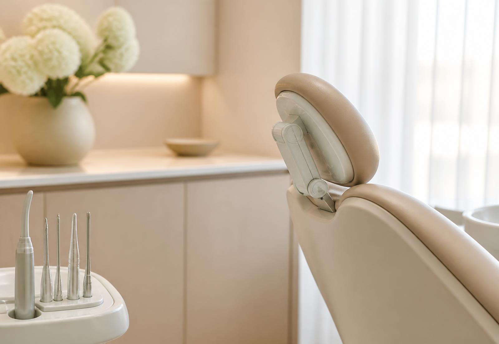 Treatment room prepared for a hygiene appointment